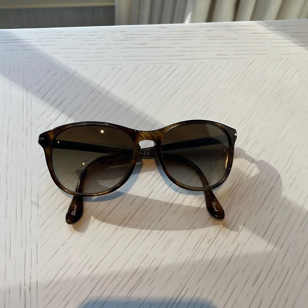 Persol Brown Gradient Round Sunglasses